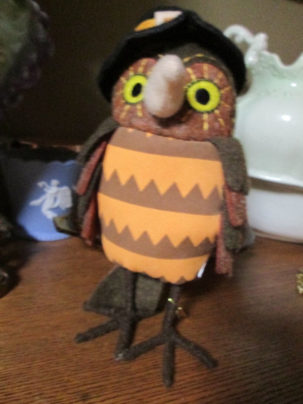 Target 2018 Barney plush standup owl with gold name tag on leg